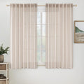 MIULEE Natural White Linen Curtains 64 Inch Length 2 Panels by MIULEE