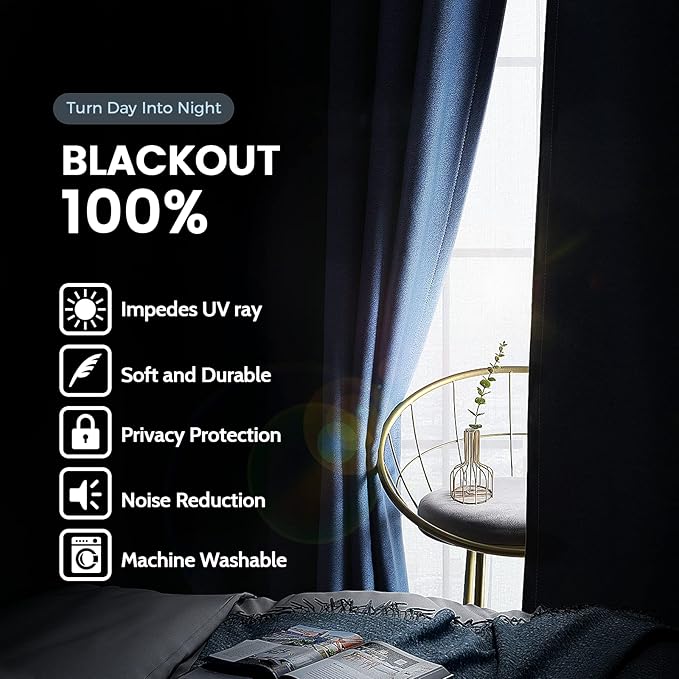 SimpleHome 100% Blackout Curtains - Image 2