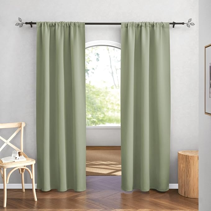 RYB HOME Blackout Curtains for Bedroom 84 inches Long 2 Panels Set, Privacy - Image 2