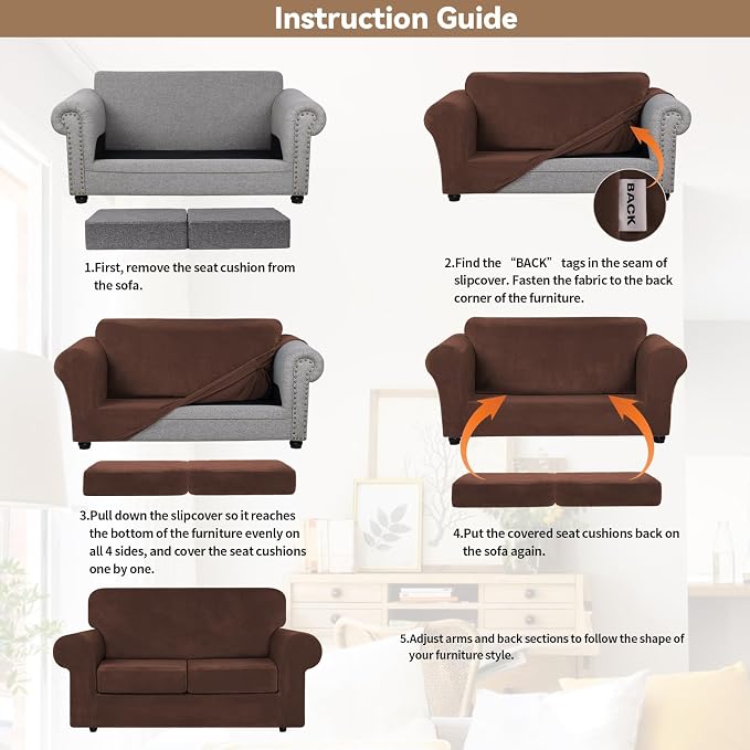 WEERRW Velvet Couch Covers for 2 Cushion Couch Sofa - Image 6
