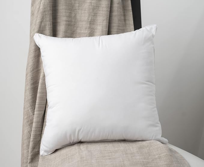 LANE LINEN 26x26 White Throw Pillow Inserts – Pack of 2 White, Fluffy - Image 8