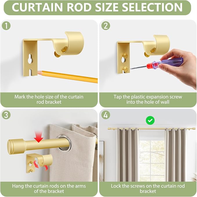 5/8” Diameter Curtain Rods 30-60 Inch, - Image 4