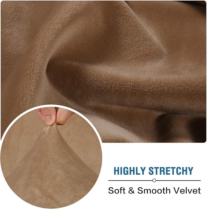 H.VERSAILTEX Velvet Stretch Couch Cushion Cover Plush Cushion Slipcover - Image 5