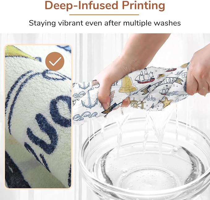 OPPODREAM Nautical Soft Area Rugs 5x7, Washable White Rug - Image 7