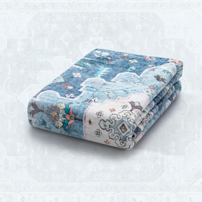 SERISSA Boho Area Rug 5x7 Blue, Washable Large Rugs - Image 5