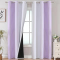 Estelar Textiler Lilac and Greyish White Room Darkening Blackout Curtains 84 by ESTELARTEXTILER