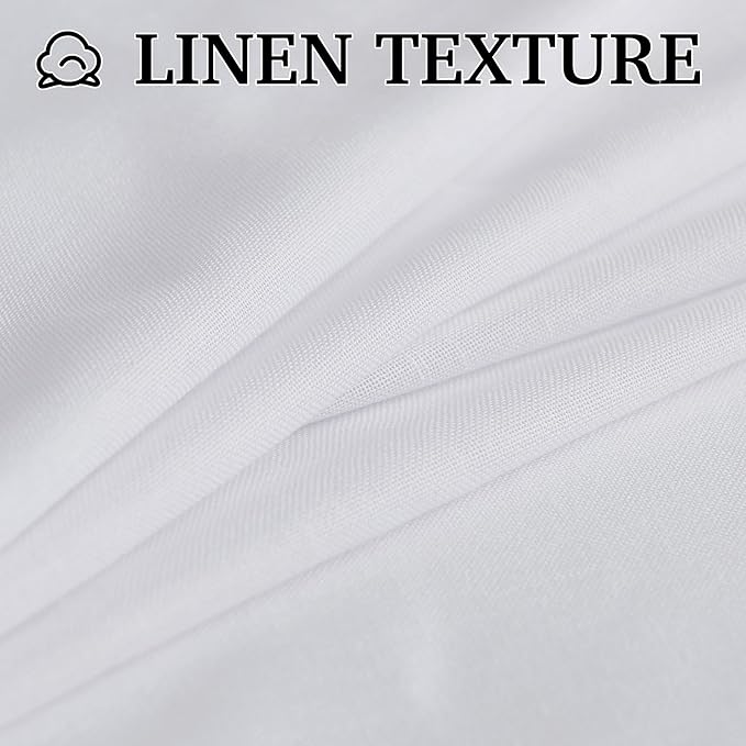 RYB HOME Linen Semi Sheer Curtains - Image 4