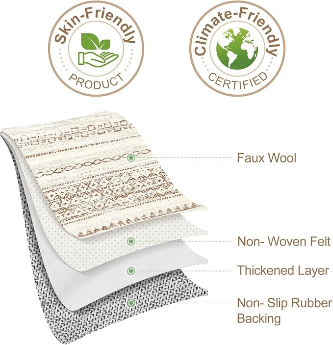 Nakagishi 6x9 Area Rugs Living Room: Washable Boho Large Neutral Soft Farmhouse - Image 9
