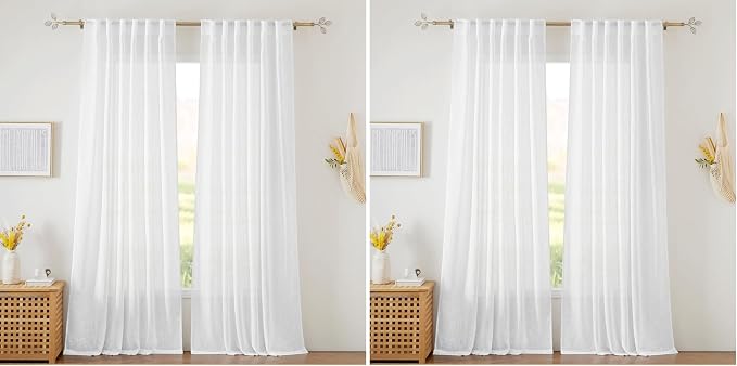 RYB HOME White Curtains Sheer by RYBHOME