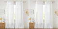 RYB HOME Linen Sheer Curtains for Living Room Textured Semi Sheer Curtains by RYBHOME