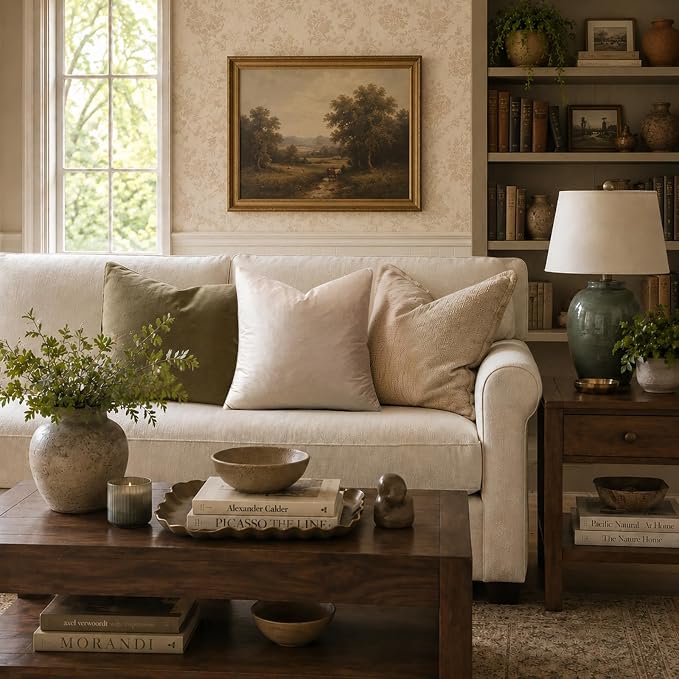 GIGIZAZA Velvet Pillow Covers 18x18 Decorative Pillows Pack of 2 Beige | - Image 2