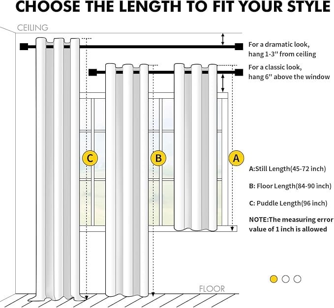 MIULEE Cream Blackout Curtains for Bedroom Living Room 63 Inches Long 2 Panels - Image 7