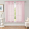OWENIE Sheer Blush Curtains, Sheer Curtains 63 inch Length 2 Panels Set by OWENIE