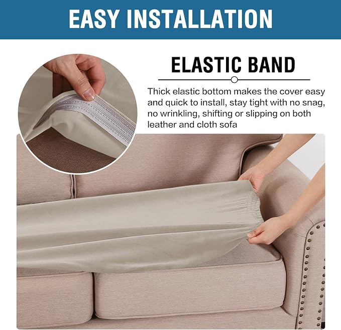 H.VERSAILTEX Velvet Stretch Individual Couch Cushion Cover Plush Cushion - Image 4