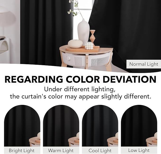 Deconovo Blackout Curtains, Thermal Insulated, W42 x L63 2 Panels, Back Tab - Image 6