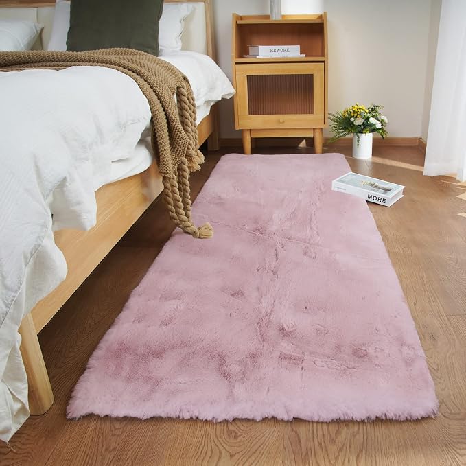 Ghouse Ultra Soft Faux Rabbit Fur Rug, Machine Washable Area Rugs - Image 2