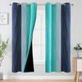 Estelar Textiler Navy Blue and Teal Blackout Curtains by ESTELARTEXTILER
