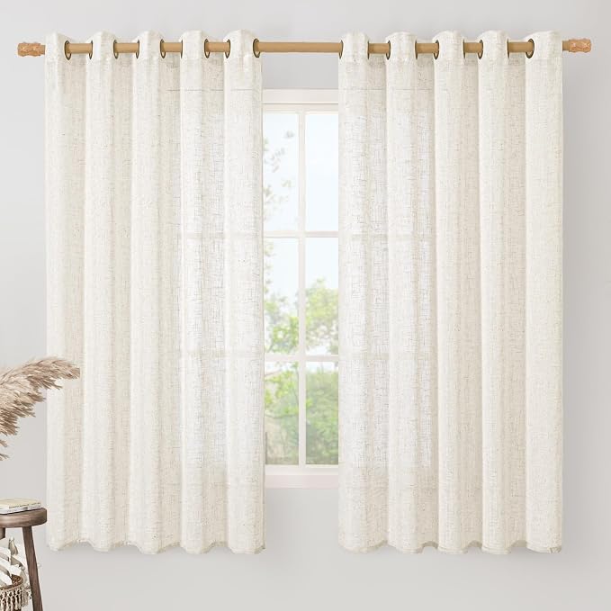LAMIT Linen Curtains 63 Inch Length by LAMIT