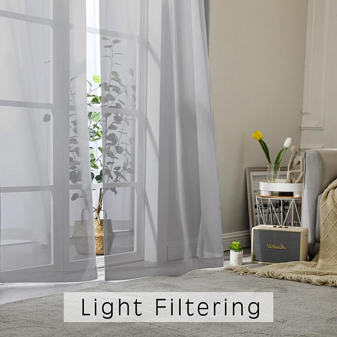 OVZME Grey Sheer Curtains - Image 5