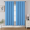 CUCRAF Light Blue Blackout Curtains 63 inch Length 2 Panels Set, Rod Pocket by CUCRAF