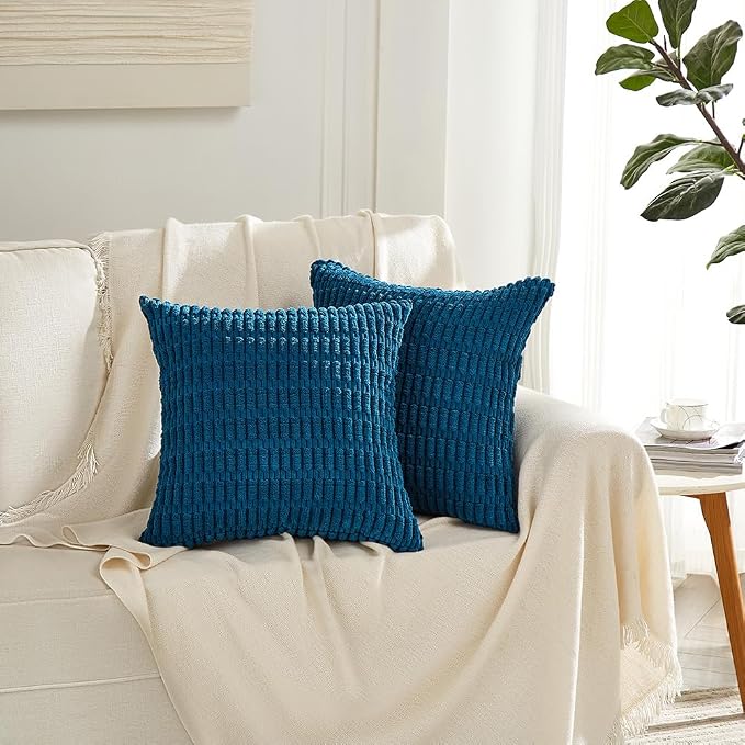 Fancy Homi 4 Packs Teal Decorative Throw Pillow Covers 20x20 Inch - Image 6