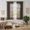 WAZZIO Boho Lace Curtains 63 Inches 2 Panel, Light Filtering Privacy Tassel & by WAZZIO