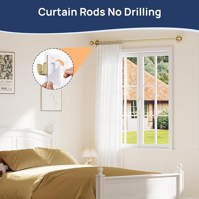 ENJOYBASICS No Drill Curtain Rods - Image 3