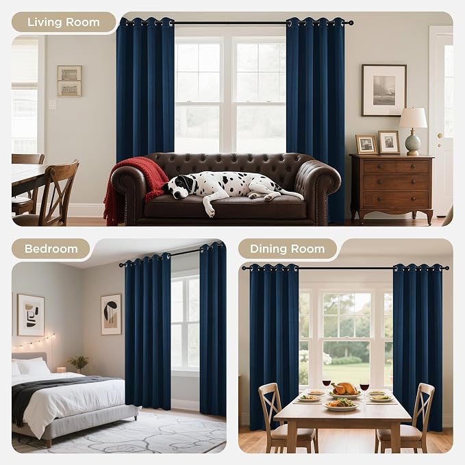 Joydeco Blackout Curtains 90 inch Long 2 Panels Set, Thermal Insulated Long - Image 8