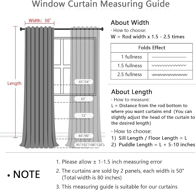 MYSKY HOME Linen Curtains for Living Room, Natural Semi Sheer Curtains & Drapes - Image 3