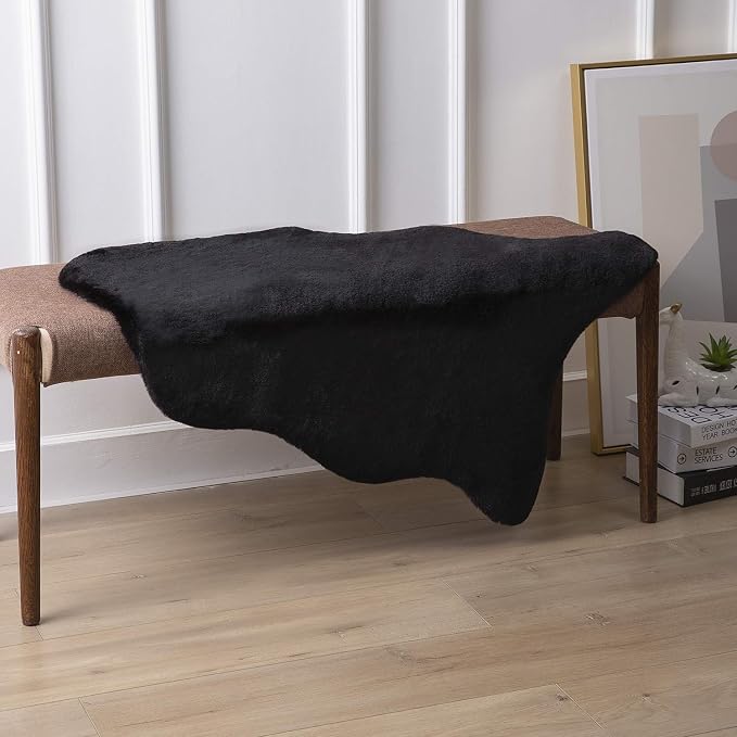 Ashler HOME DECO Ultra Soft Faux Rabbit Fur Chair Couch Cover Area Rug - Image 4