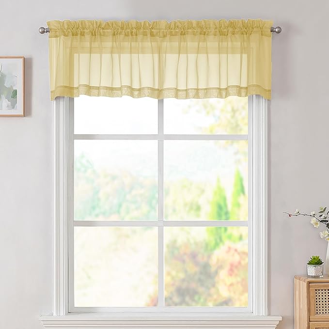 Simplebrand Yellow Valances 14 Inches Long by Simplebrand