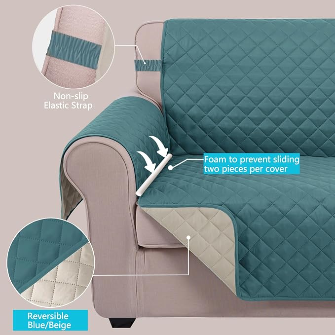 U-NICE HOME Loveseat Sofa Cover Reversible Couch Covers - Image 3
