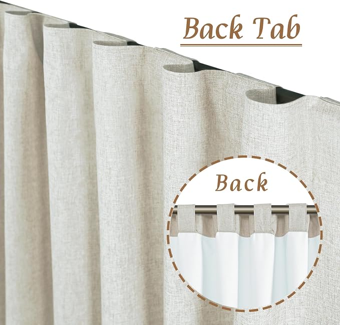 Stone 100% Blackout Linen Curtains 72 Inch - Image 2