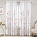 HOMEIDEAS Non-See-Through Pink and White Privacy Sheer Curtains 52 X 84 Inch by HOMEIDEAS