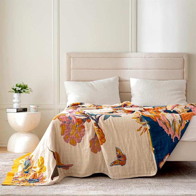 MSGKV Boho Throw Blanket 60''x80'', 100% Cotton Blanket - Image 7