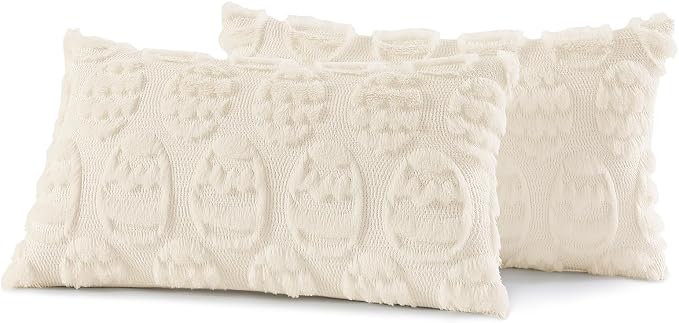 decorUhome Easter Cream White Egg Pillow Covers 12x20 Inch Set of 2, Soft Plush - Image 8