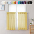 Chyhomenyc Mustard Yellow Short Sheer Curtains 36 inch Length, Light Filtering by Chyhomenyc