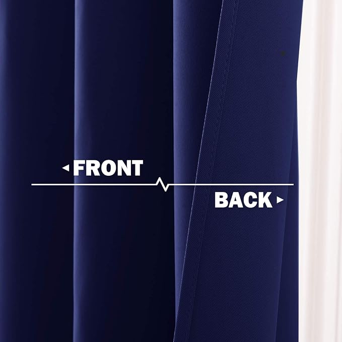 NICETOWN Royal Blue Blackout Kitchen Curtains - Image 5