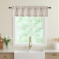 Linen Valances for Windows, Light Filtering Faux Linen Textured Small Short by WelvetBLK