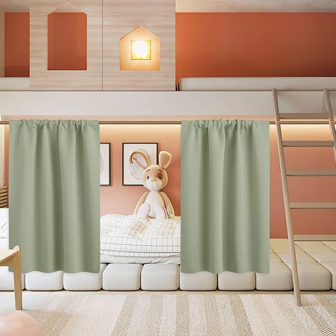 RYB HOME Basement Bathroom Kitchen Cafe Blackout Privacy Curtains, Short by RYBHOME