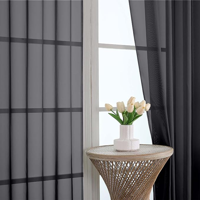OVZME Black Bedroom Curtains 2 Panel Sets 90 Inch Length, 59 Inch Extra Wide - Image 3