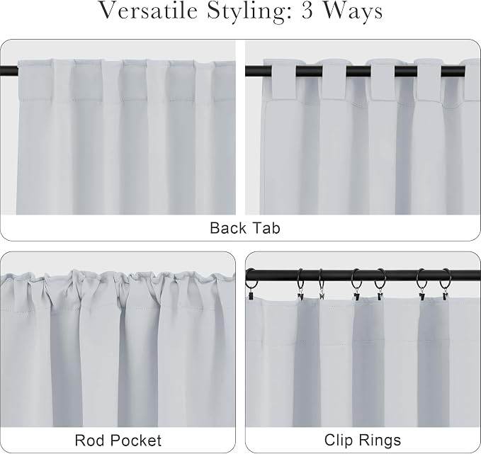 PONY DANCE White Curtains for Small Window Energy Efficiency Room Darkening - Image 5