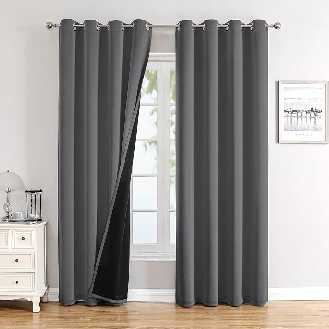 ChrisDowa 100% Blackout Curtains 90 inch Long by ChrisDowa
