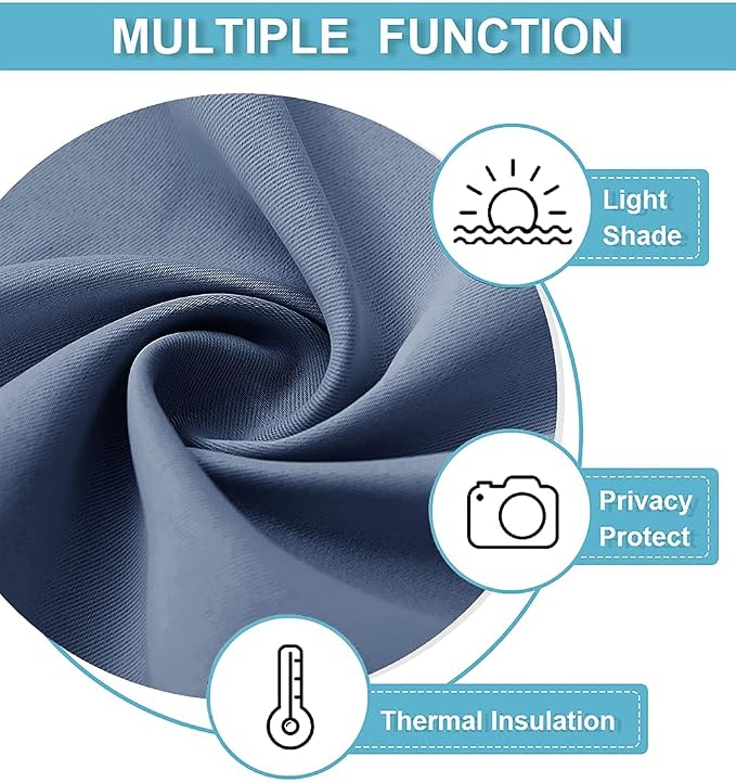 RYB HOME Kitchen Blackout Curtains Over Sink 36 inch Length, Rod Pocket Summer - Image 6