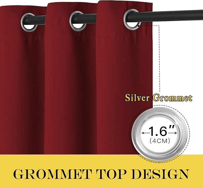 NICETOWN Burgundy Curtains for Living Room - Image 3