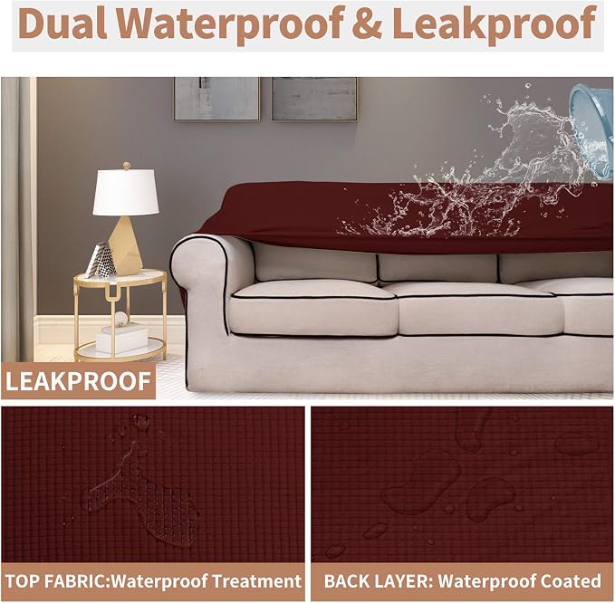 Easy-Going 100% Waterproof Couch Cover, Dual Waterproof Sofa Cover, Stretch - Image 3