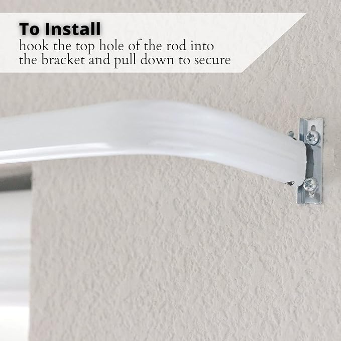 Blu-Pier Tech Heavy Duty Single Rod Standard White 28"-48" Adjustable Curtain - Image 6