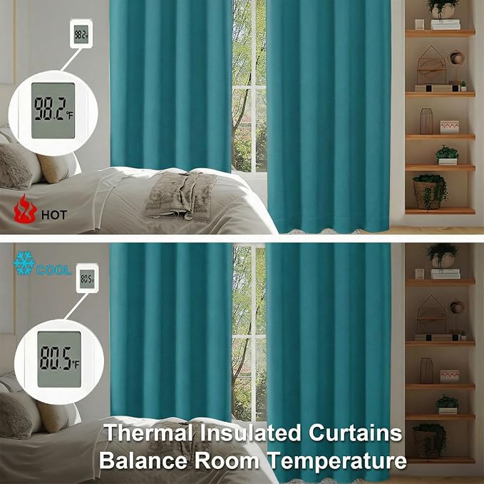 Simplebrand Ava Teal Blackout Curtains - Image 6