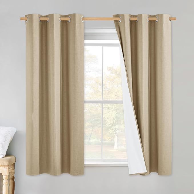 NICETOWN 100% Absolutely Blackout Linen Curtains by NICETOWN