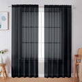 Simplebrand Black Sheer Curtains, 2 Panels Set by Simplebrand